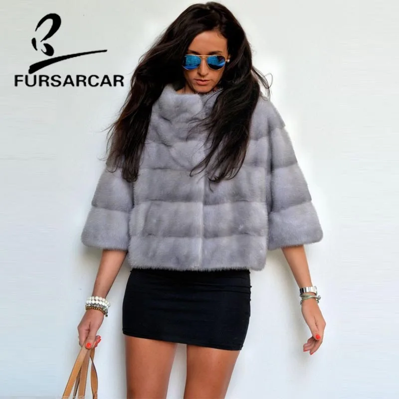 Новинка 2020 шуба FURSARCAR из натурального меха норки женская зимняя куртка