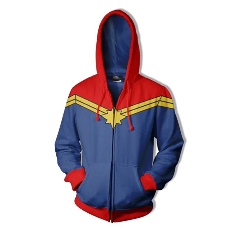

Captain Marvel carol danvers hoodie Ms Marvel men Costumes Hoodies Sweatshirts Casual hooded 2019 clothing 3D Printed man/women
