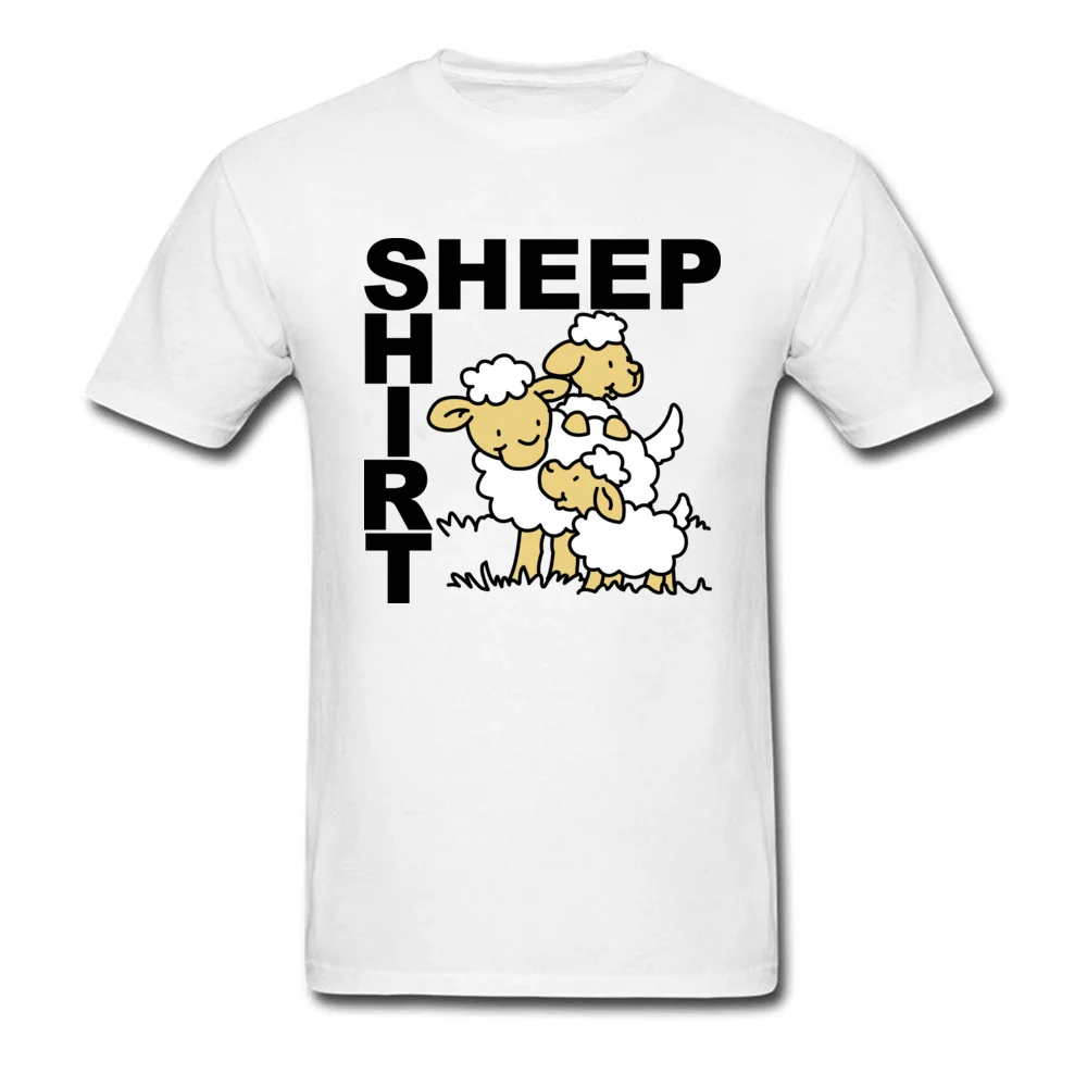 Sheep Shirt NEW YEAR DAY 100% Cotton Round Collar Tops T Shirt Short Sleeve Casual Tee-Shirt Slim Fit Custom T-Shirt Sheep Shirt white