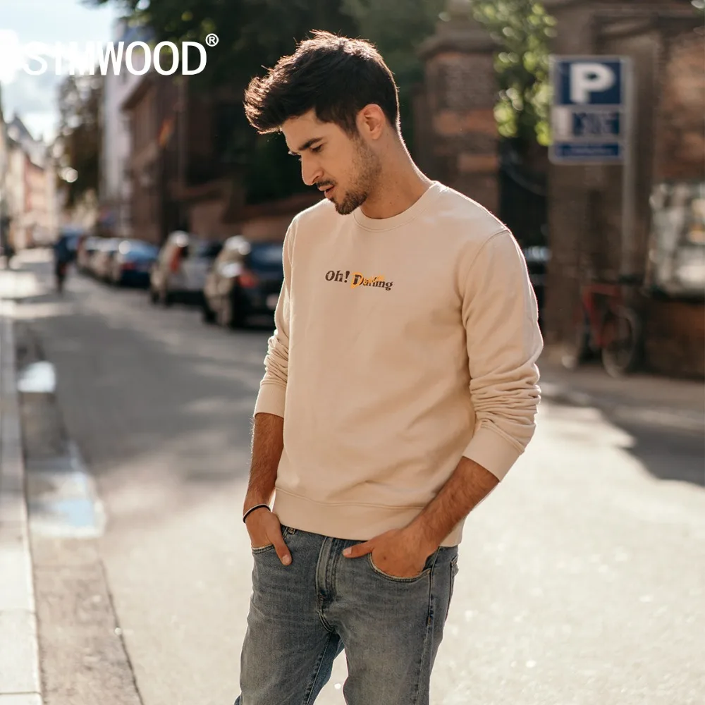 SIMWOOD 2018 Autumn New Hoodies Men High Quality sweatshirts Plus Size