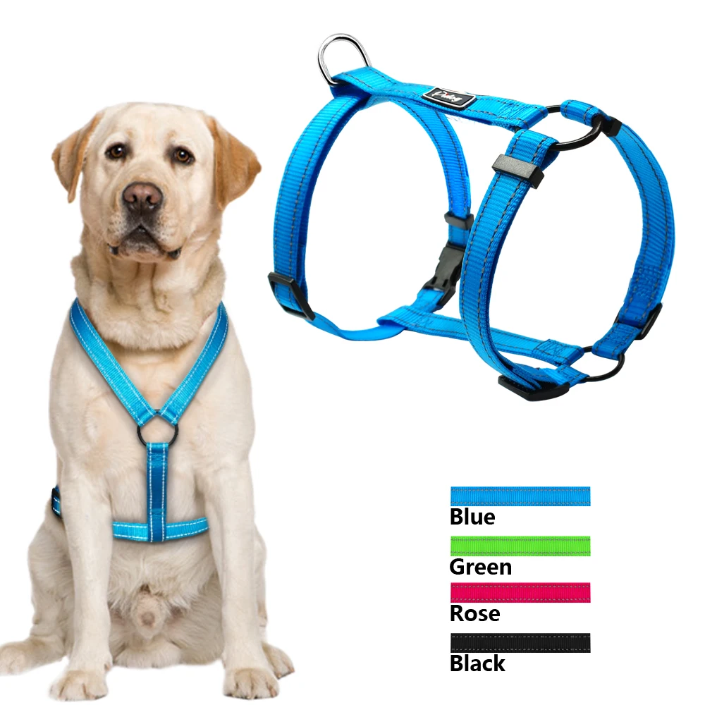 Фото правильной шлейки для собак Reflective Nylon Dog Harness Night Safety Pet Harnesses Adjustable Vest 3 Size S