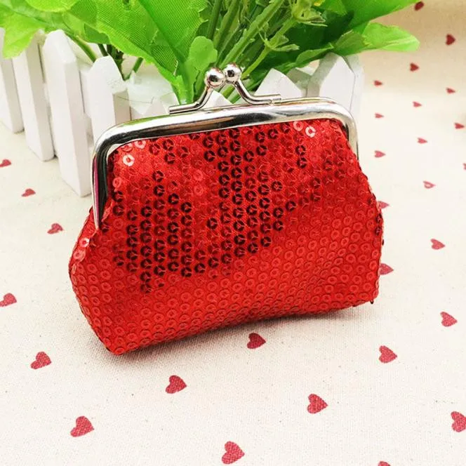 

New Fashion Womens Bag Small Sequin Wallet Card Holder Coin Purse Clutch Handbag Bag Girls Children's Wallet Purse for Coins