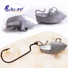 ILure 10 шт./партия Jig Head свинцовые 2,1g 2,8g 3,8g 5,3g 6,5g 9,5g противовес кривошипно крюк мягкие приманки Техас рыболовные принадлежности