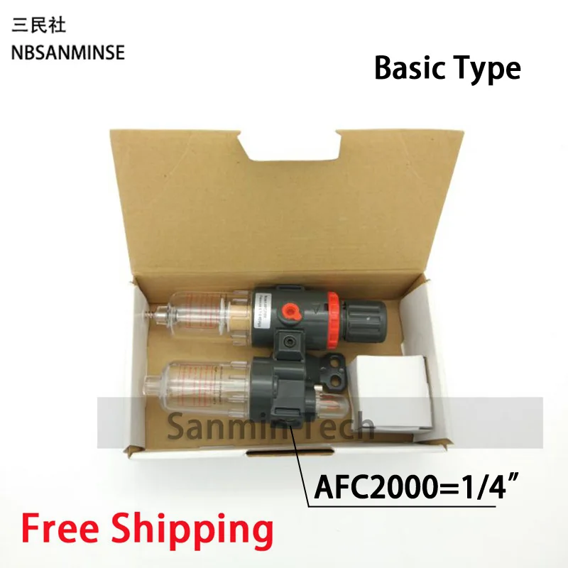 

NBSANMINSE AFC2000 G1/4 Air Pressure Regulator Air Oil Water Separator Air Preparation Units AirTAC Type