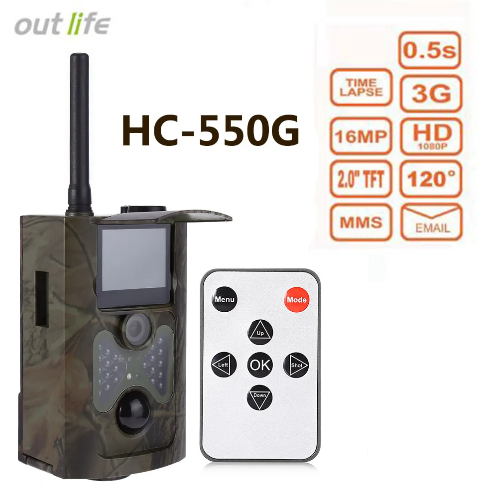 

Outlife HC-550G Infrared Digital Trail Scouting Hunting Camera 3G MMS GPRS with 12 MP 1080p HD Video Surveillance Trail Camera
