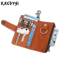 Ручной работы из натуральной кожи мужской автомобильный кошелек для ключей Ретро мужской брелок чехол поясная сумка ключница винтажный мешочек с брелоком сумка для монет