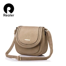 Realer женщина сумочка маленькая простой сплошной Курьерские сумки известный бренд Для женщин сумка через плечо для дамы，брендовая сумка из искусственной кожи，дамские сумочки