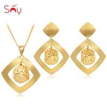 Sunny Jewelry, модные украшения,, Дубай, высокое качество, ювелирный набор, женские серьги, кулон, ожерелье, кубический цирконий, квадратный для подарка