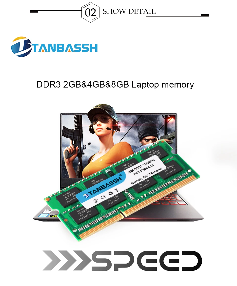 DDR3 Оперативная память 4 ГБ/8 ГБ 1333 МГц/1600 МГц рабочего модуля памяти 240pin 1,5 в DIMM Intel/AMD TANBASSH