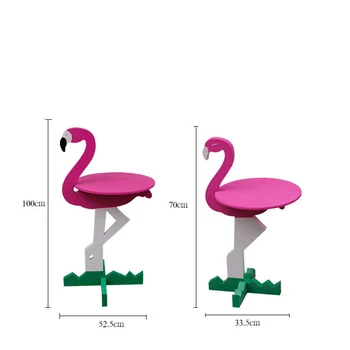 

Modern Minimalist Creative Decoration Modern Living Room Bedroom Flamingo Wooden Table Round Table Murals Furnishing Ornaments