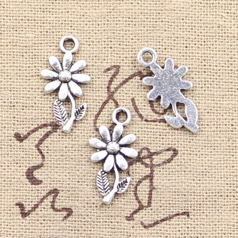 

30pcs Charms flower 19*10mm Antique pendant fit,Vintage Tibetan Silver,DIY for bracelet necklace
