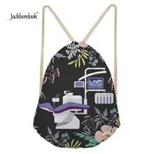 Jackherelook Backpack Small Women Drawstring Bags Floral Dentist Office Brand Casual Beach Sport Storage Bags for Teen Girls Boy