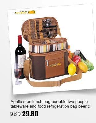 Сумка для обеда Apollo, портативная, с двойным плечом, многофункциональные столовые приборы, набор посуды, набор сумок, изоляционные сумки, сумка-холодильник для вина