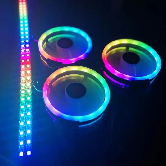 RGB PC вентилятор 12 В 6 Pin 12 см охлаждающий вентилятор с контроллером для компьютера бесшумный игровой чехол Новое поступление