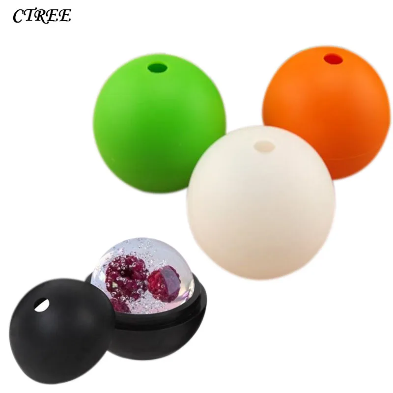

CTREE 1Pcs DIY Food Silicone Ice Woulds Whiskey Cocktail Ice Ball Maker Party Bar Silicone 3D Hockey Mold Ice Cream Tools C346