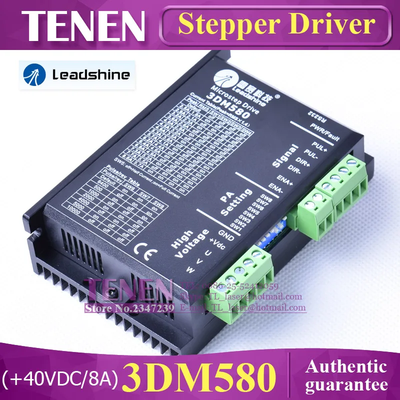 TENEN Leadshine 3 фазы аналоговый шаговый двигатель драйвер 3DM580 для шагового двигателя 18~ 50VDC вход Max 8A