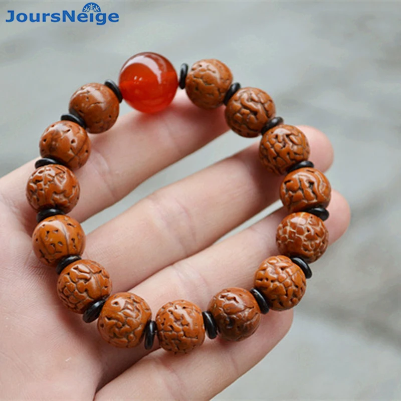 Браслеты JoursNeige KingKong Bodhi круглые семена Бодхи Будда деревянные Japa mala Lucky для женщин