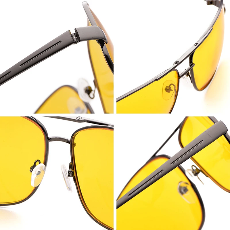 Горячая Распродажа! Мужские очки ночного видения для вождения, желтые линзы, антибликовые очки для безопасности вождения, винтажные очки унисекс