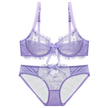 

Customize Plus Size Lace Underwear Womens Temptation Breathe Freely Bras and Briefs Suits