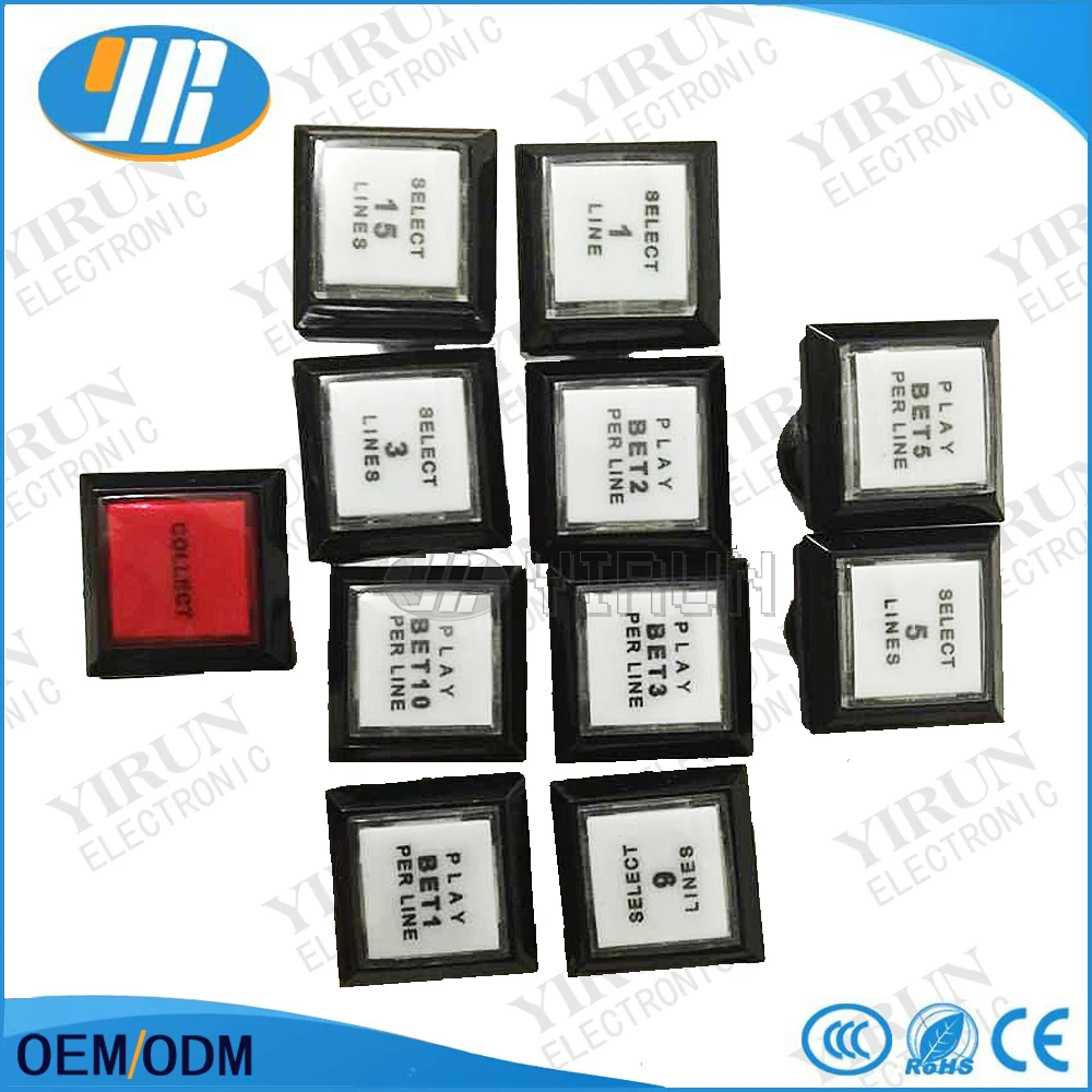 

32*32 mm Black body side button with lamp button box body machine small push button switch Console button