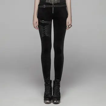 

Punk Rave Women's Goth Lacing Leggings With Straps WK374DDF