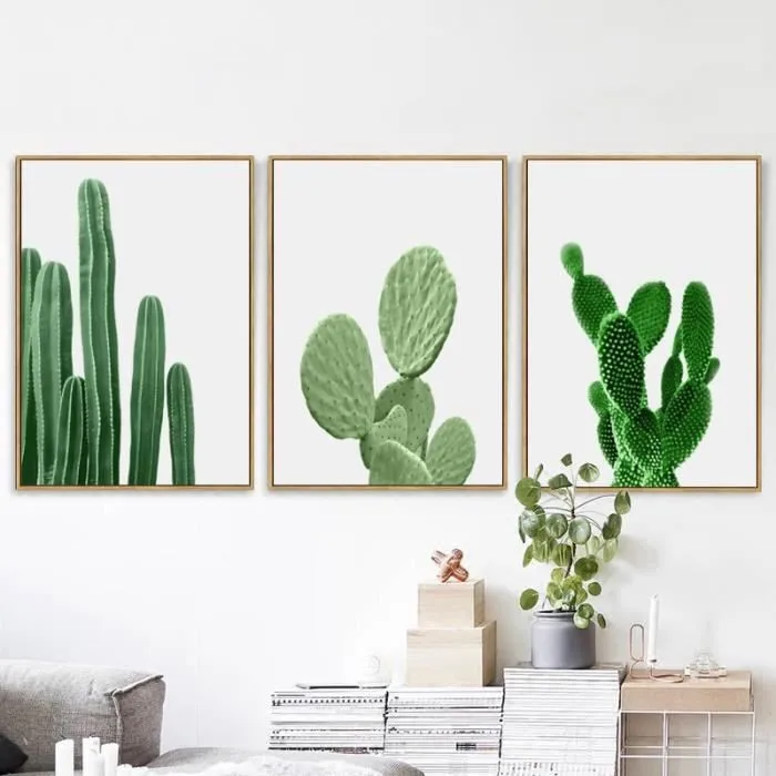 

Decorative Painting Frameless Painting Triple Wind Cactus Computer Inkjet Painting Home Decoration Hanging Painting