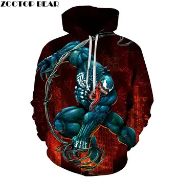 

Venom Movie Horror Coat Men Hoody 3D Print Game Spring Sweatshirts Drop Ship Tops Pullover Sleeves Casual Tracksuits ZOOTOP BEAR