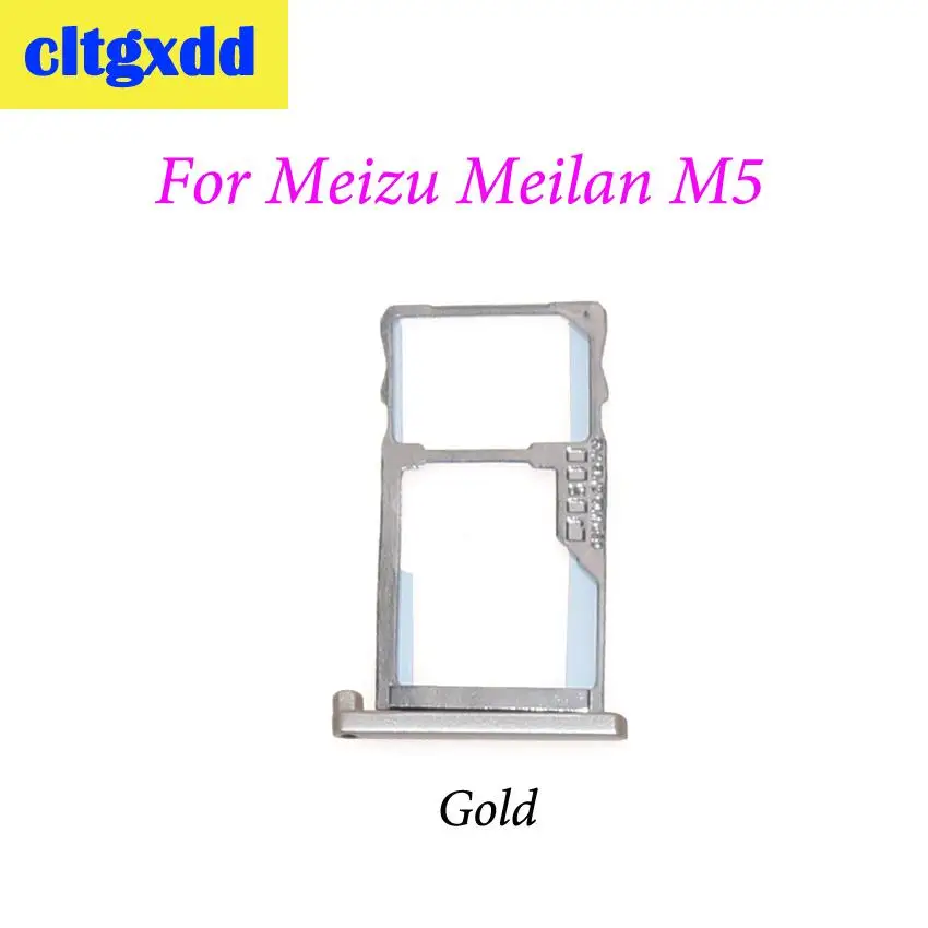 Cltgxdd sim-держатель слот адаптер лоток для Meizu Meilan M5 M6 sim-карта адаптер запасные части - Цвет: For M5 Gold
