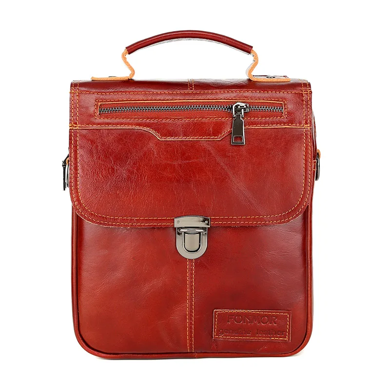 

Men Genuine Leather Vintage Buckle Shoulder Bag Satchel Crossbody Bag MUG88