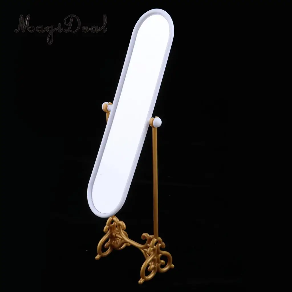 1/6 Scale Dollhouse Miniature Mini Dolls Fitting Room Dressing Mirror Model Play Set for Dolls Accessories Furniture Decoration