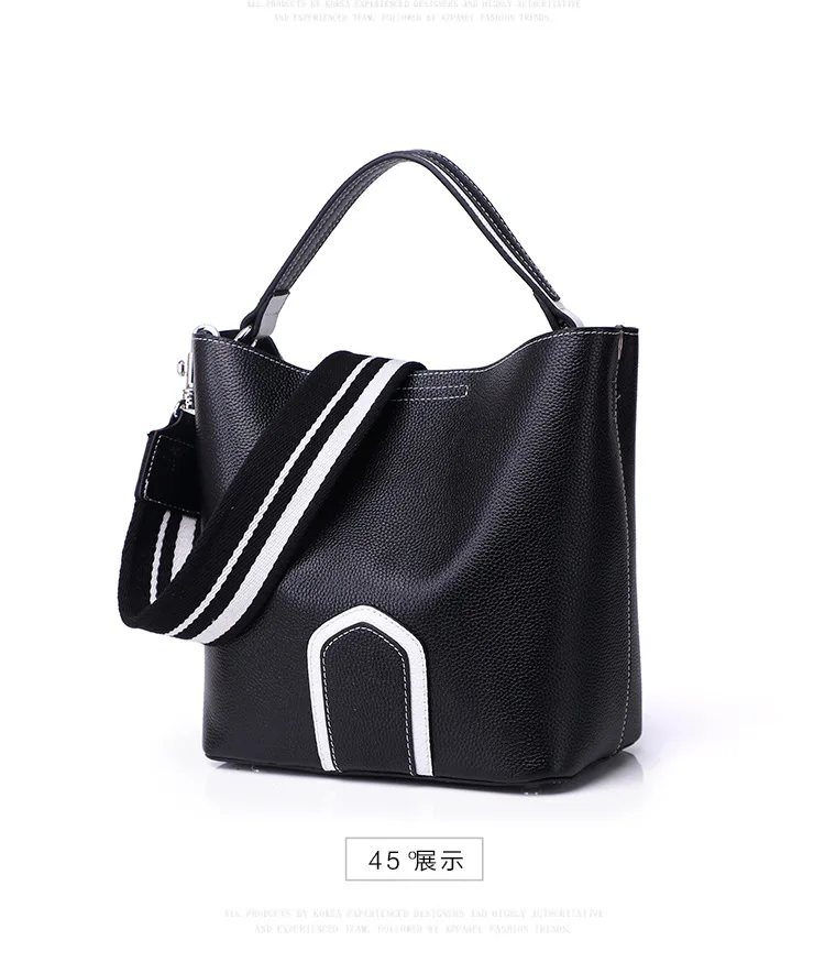 Новинка, Весенняя сумка-мешок из натуральной кожи, женская сумка с 2 ремешками, портативная женская сумка через плечо