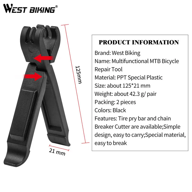 WEST BIKING 1 Pair Bicycle Repair Tools Chain Removal Tool Link Plier Pry #8Y