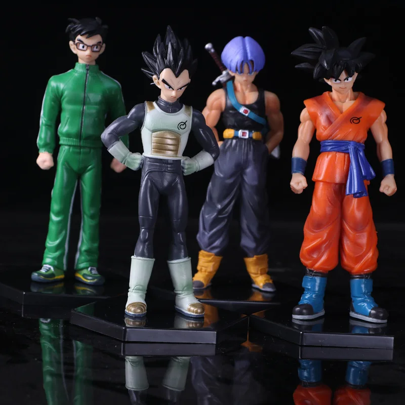 

4pcs/set Dragon Ball Z Goku Vegeta Trunks Gohan Anime Action Figure PVC New Collection figures toys brinquedos Collection