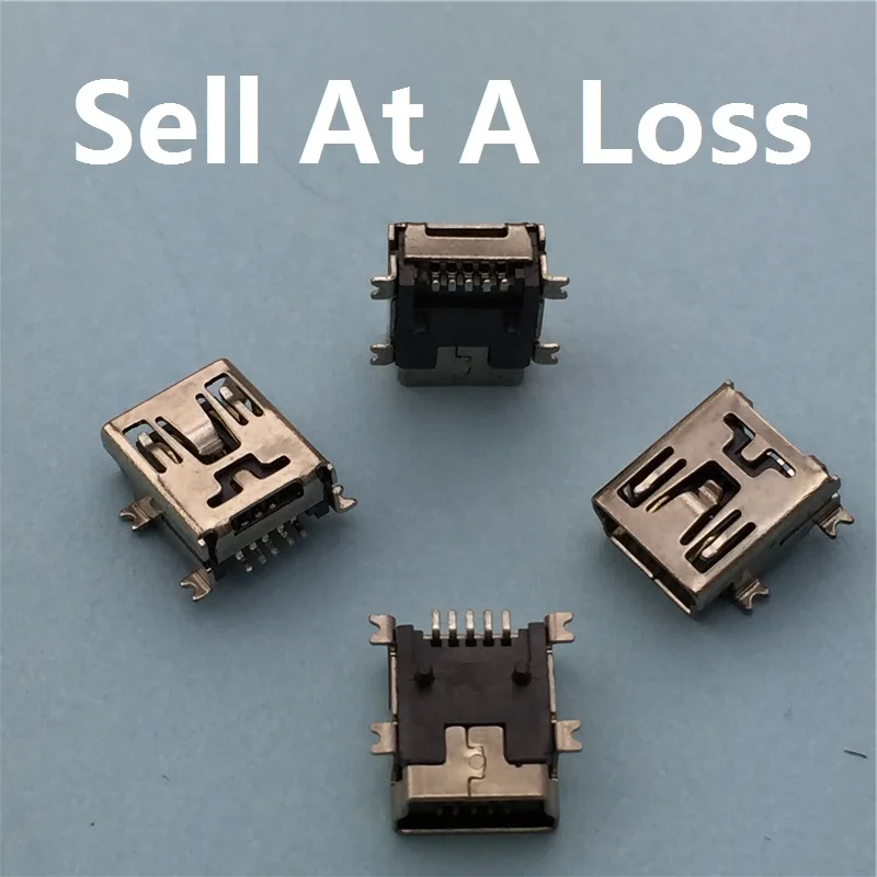 

10pcs/lot Mini USB 5pin Female Socket G34 Connector 4foot for Tail Charging Mobile Phone Free Shipping