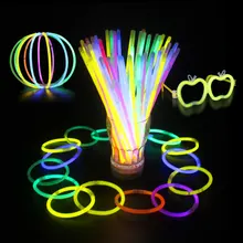 100 шт многоцветные светящиеся палочки с ритием темные вечерние светильник s браслеты светящиеся палочки Свадебные украшения мигающие светодиодные игрушки светильник палочки