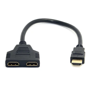 

10pcs/lot Cablecc One HDMI Male to Dual HDMI Female Y Splitter Switch Extension Cable Adapter for PC HDTV Laptop 1080P