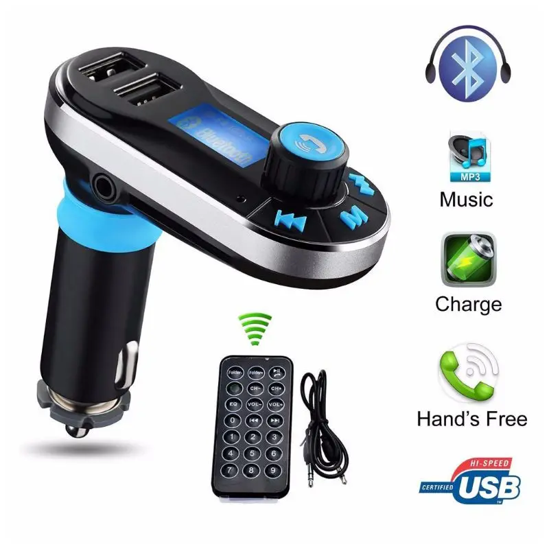 

2019 New MP3 Player Car Bluetooth FM Transmitter Radio Adapter USB Charger USB Flash Disk Quick LCD Music Player Speaker