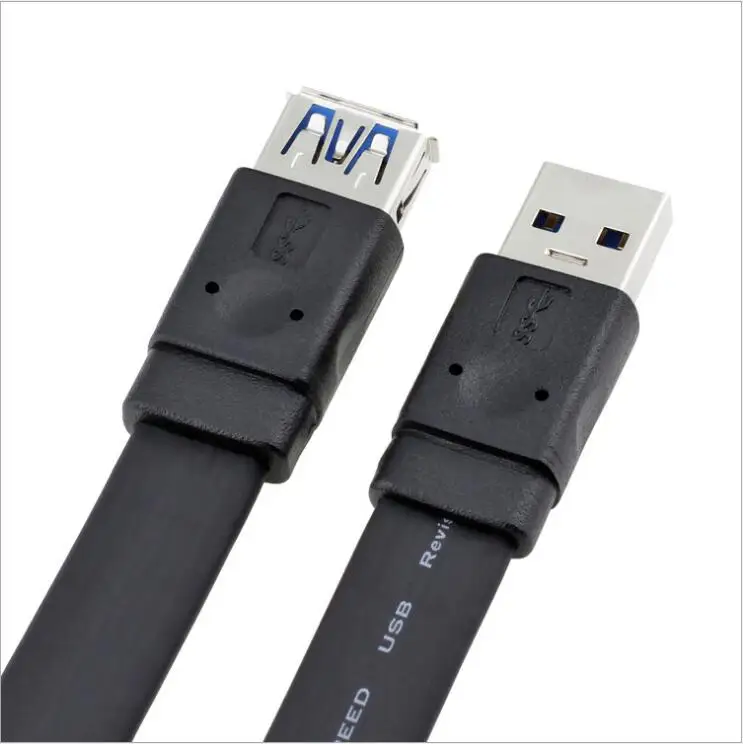 1 метр, от производителя,, USB3.0 Удлинительный кабель M/F из меди без примеси кислорода Стандартный usb3.0 кабель для передачи данных, обувь на плоской подошве; черный цвет