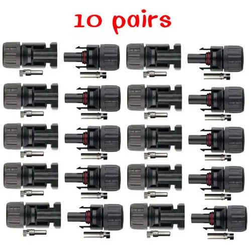 

10 pairs 30A MC4 Male Female M/F Wire Cable Connector Set Solar Panel DC 1000V