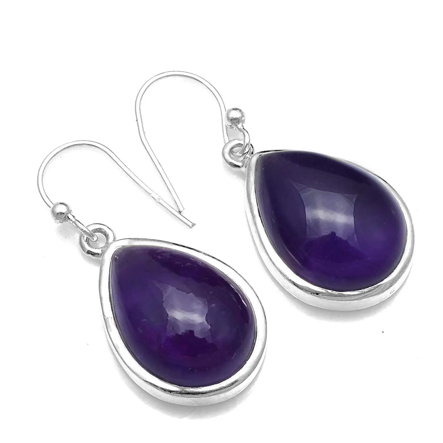 

Genuine Amethyst 925 Sterling Silver Earrings, 34.5 mm, AE2553