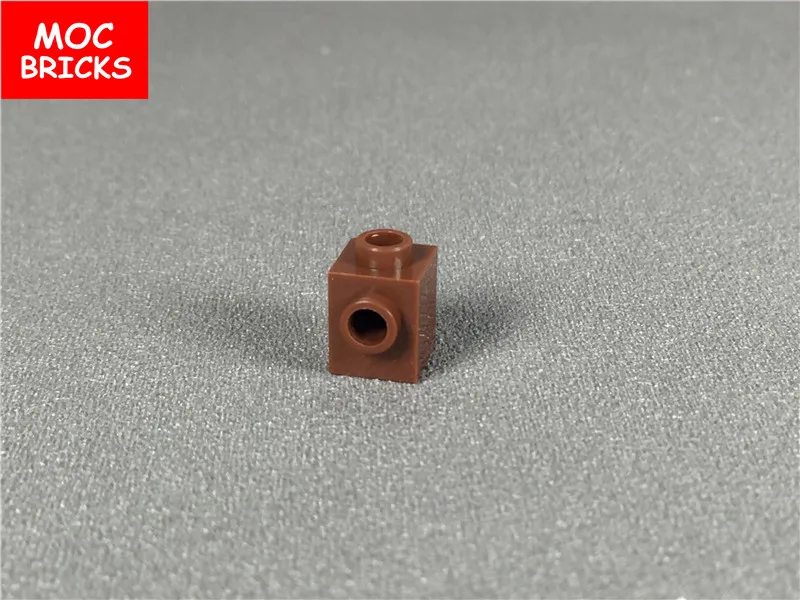 Кубики MOC 10 шт./лот модифицированные цветные кирпичи 1x1 со шпилькой на 1 стороне