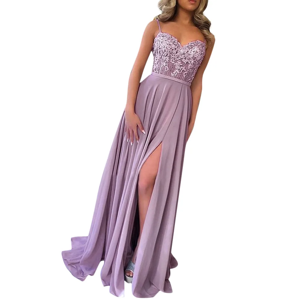 

2019 new arrival fashion style hot sales women dress Women's Summer Fashion Suspended Sexy Lace Solid Long Dress S-XL hot sales