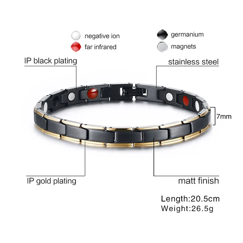 Meaeguet здоровья био магнитный браслет Супер Дальний Инфракрасный германий нержавеющая сталь манжета Pulseira Терапия браслет ювелирные изделия