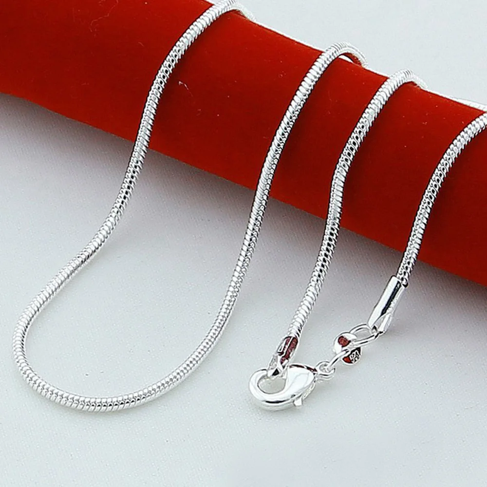 New 10pcs/Set silver Plated Necklace Silver Fashion Jewelry Snake Chain 1mm Necklace For Women