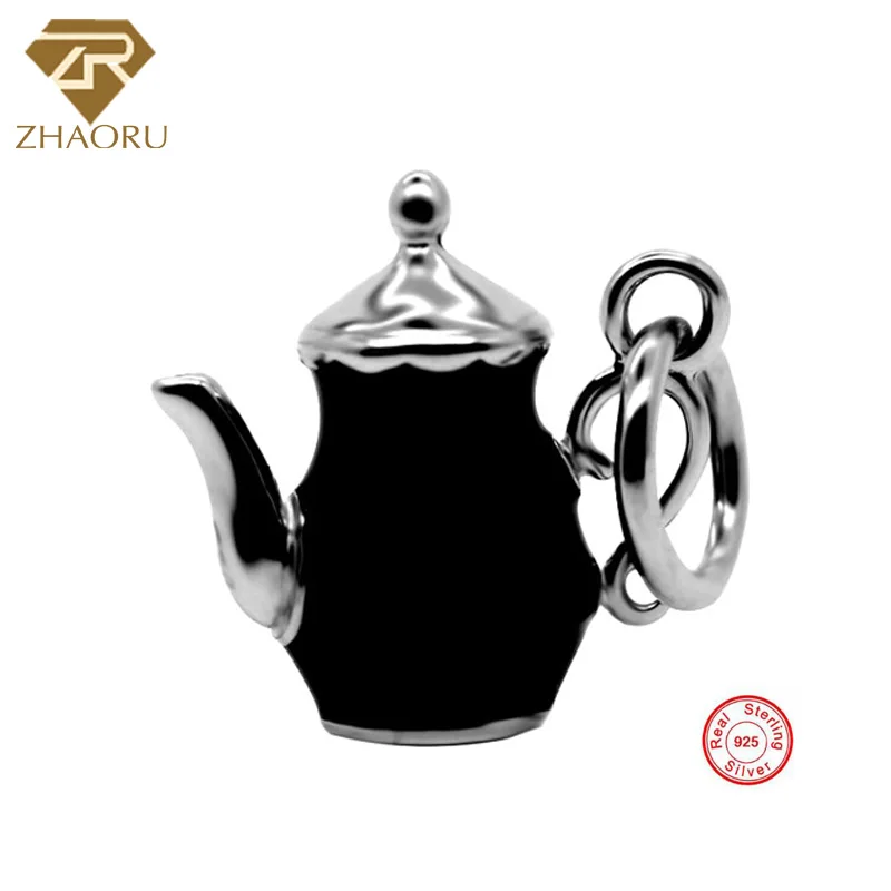 

Zhaoru 925 Sterling Silver Enamal Pendant Charm Fit Pandora Bracelet & Bangle & Necklace DIY Fine Jewelry Charm None Stone