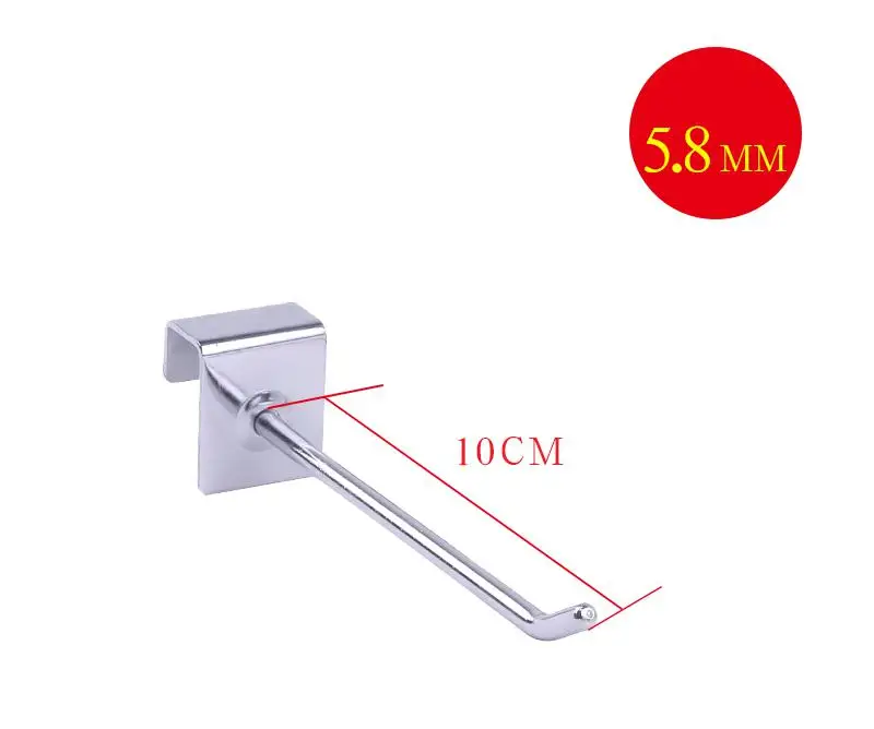 Полка Настенная Монтажная Пряжка полка с крючками вешалка оборудование металлический крючок для дисплея Orgnaizer кронштейн наклонная шариковая полка с крючками крючок - Цвет: Dia 5.8mm L 10cm