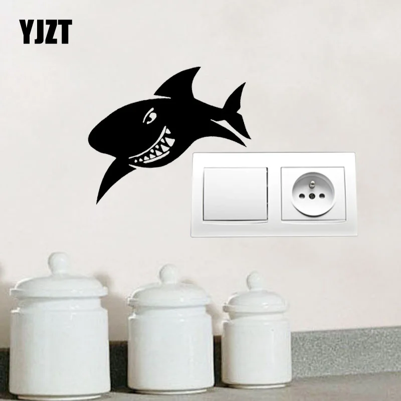 

YJZT Wall Switch Stickers Shark Animal Cool Art Decals Vinyl Home Room Decor 17SS0197