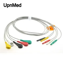 Совместимый Holter Din 1,5 мм 5 цельный кабель ЭКГ провода/ECG кабель с защелкой, IEC