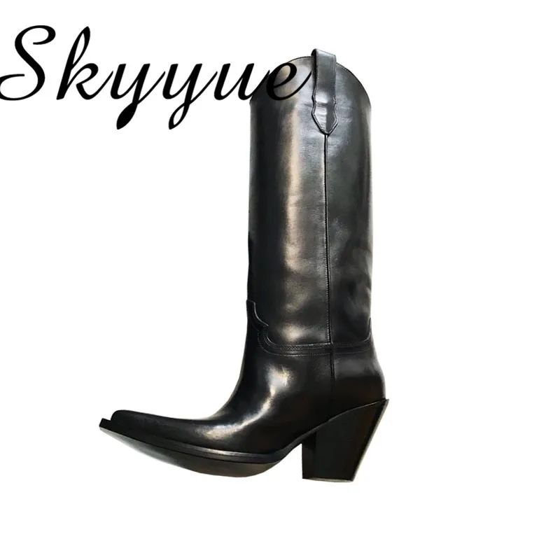 Medvetentoma 買取 Skyyue 新ブラックホワイトカウボーイオートバイスリップ厚いヒール女性 冬のニーハイブーツの靴女性 通販 価格 Medvetentoma 買取 Skyyue 新ブラックホワイトカウボーイオートバイスリップ厚いヒール女性 冬のニーハイブーツの靴女性 通販 価格