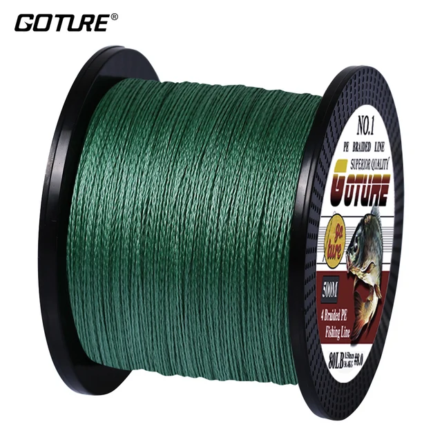 Goture 500M/1000M PE Braided Fishing Line 4 Strands 12 15 20 30 40 50 60 80LB Multifilament Fishing Line Cord Carp Fishing